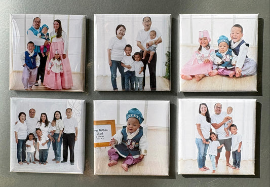 5cm x 5cm カスタムフォトマグネット 6枚セット