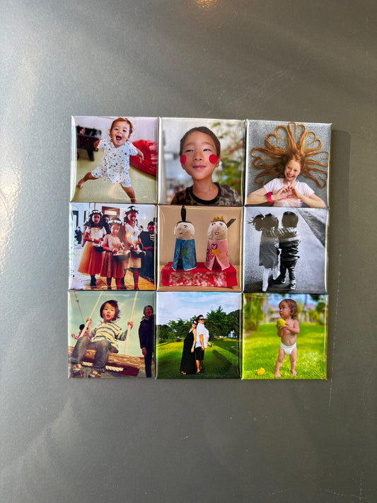 5cm x 5cm カスタムフォトマグネット　９個セット